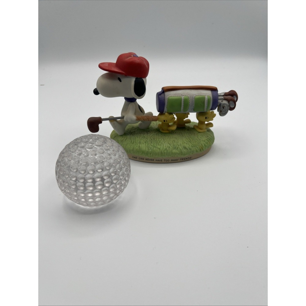 Vtg HALLMARK Peanuts Gallery ON THE COURSE Snoopy Golf Ball Paperweight‎ AC